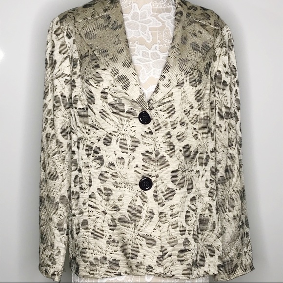 Lafayette 148 Floral Print 2 Button Blazer Jacket - Picture 1 of 9